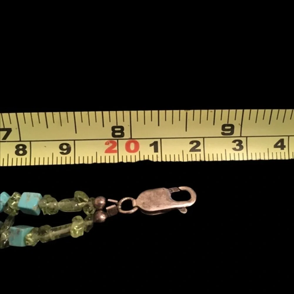 VINTAGE Green and Turquoise Color Beaded Bracelet - Picture 7 of 7